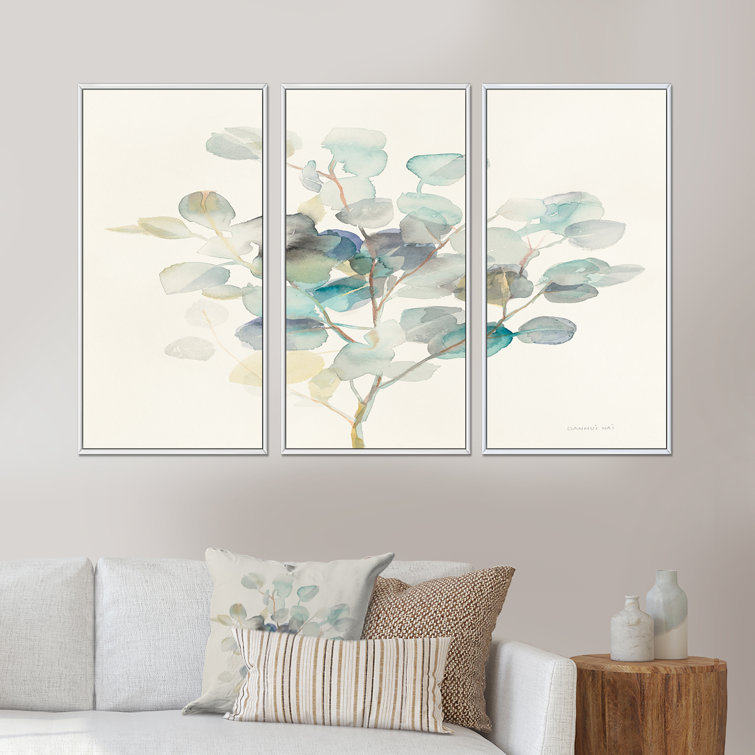 DesignArt Eucalyptus Leaves I Framed On Canvas 3 Pieces Painting Wayfair Canada